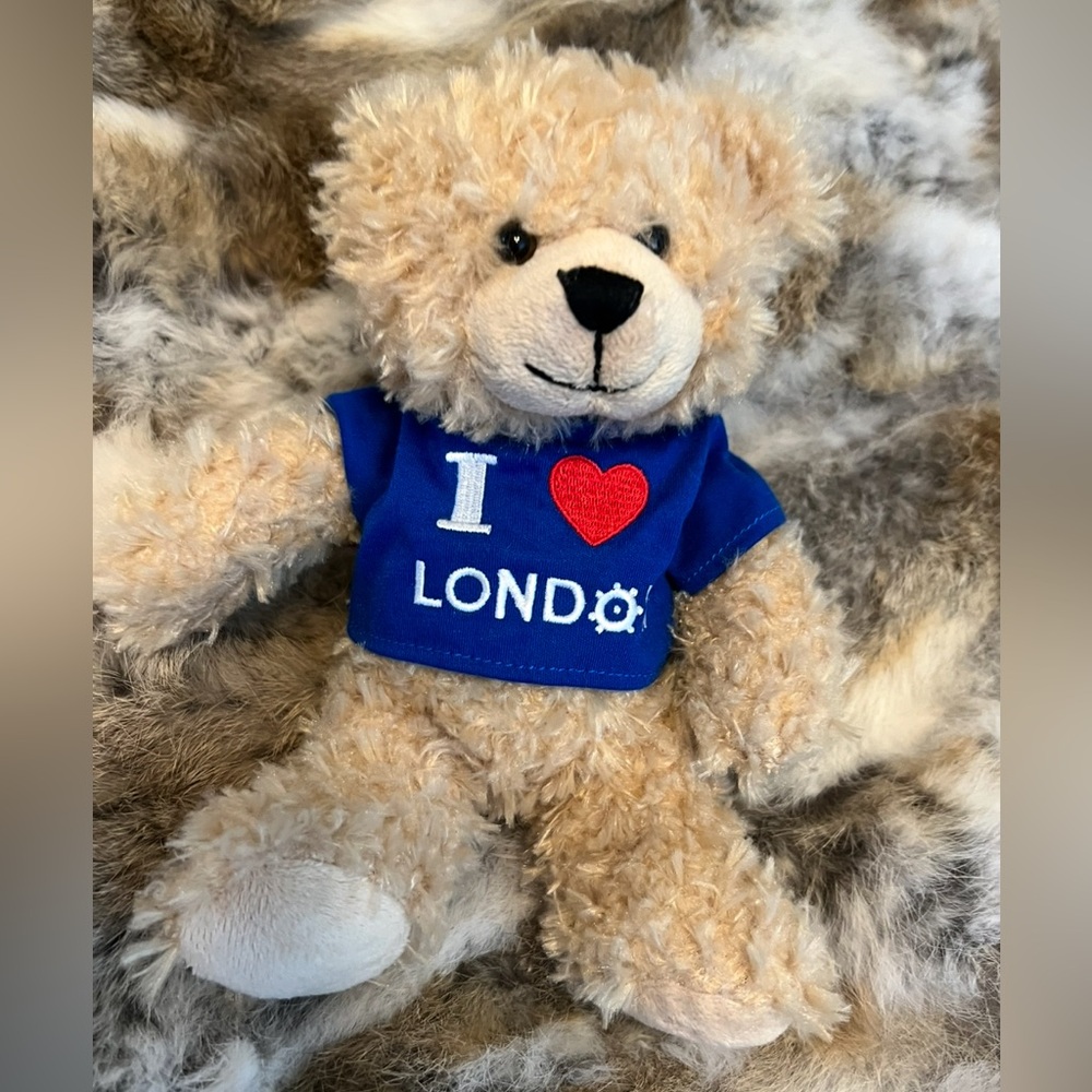 RARE Hamleys Bear Plush Toy I Love London Blue Sweater 10”